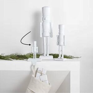 New! Crate&Barrel Matte White Nutcracker Holiday Stocking Holder
